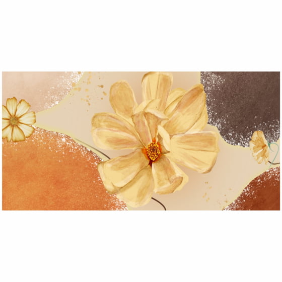 Quadro Flor Amarela Tons Laranja Decorativo
