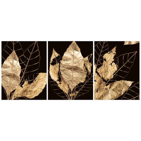 Quadro Folhas secas Douradas Decorativo