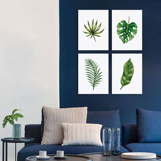 Quadro folhas verdes para decoraçao