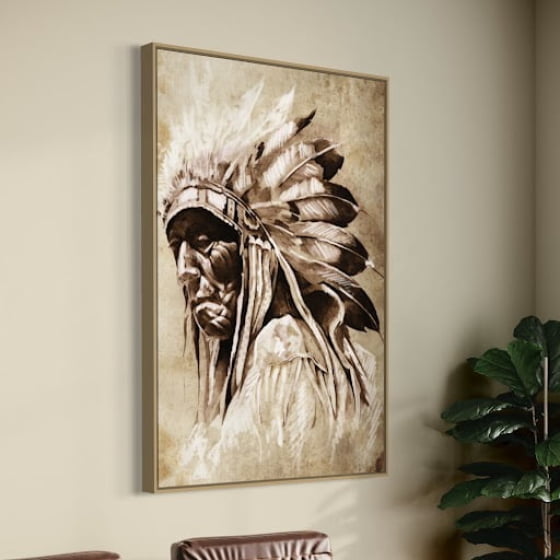 Quadro Índio Norte Americano Apache Decorativo
