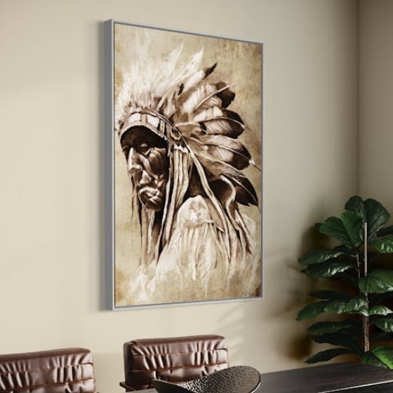 Quadro Índio Norte Americano Apache Decorativo