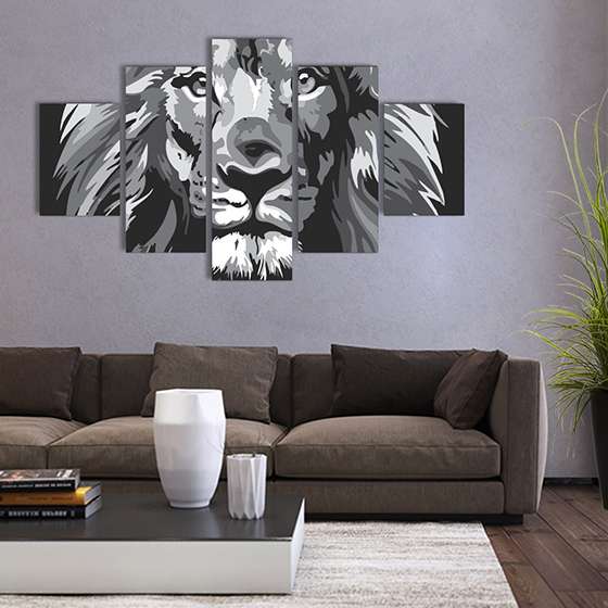Quadro preto e branco Leão de Juda moderno decorativo