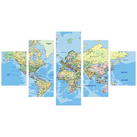 Quadro Mapa Mundi Mundo Tradicional