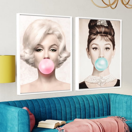 Quadro Marilyn e Audrey Chiclete decorativo