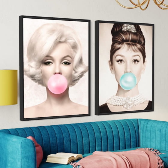 Quadro Marilyn e Audrey Chiclete decorativo