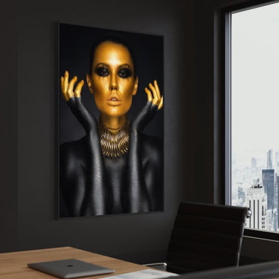 Quadro Mulher Black And Gold 