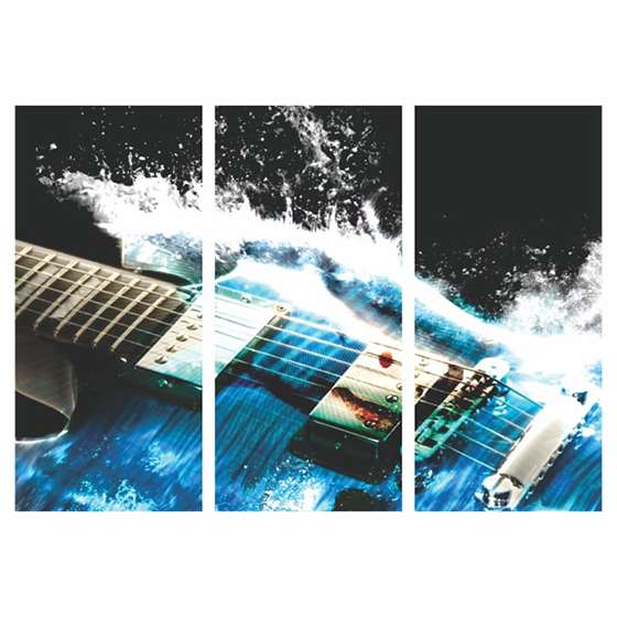 Quadro Guitarra Azul Oceano Decorativo