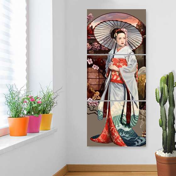 Quadro gueixa japonesa decorativo