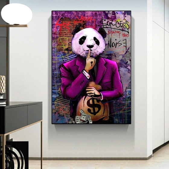 Quadro Panda Terno Bordo Grafite 