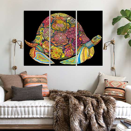 Quadro Mandala Animais Tartaruga para Decoração interiores