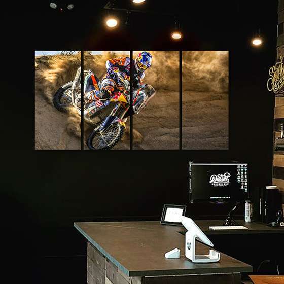 Quadro 33x24cm decoração corrida motocross rali brc6872 em Promoção na  Americanas